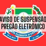 Aviso de suspensão de licitação pregão eletrônico nº49/2025 processo nº1047/2025