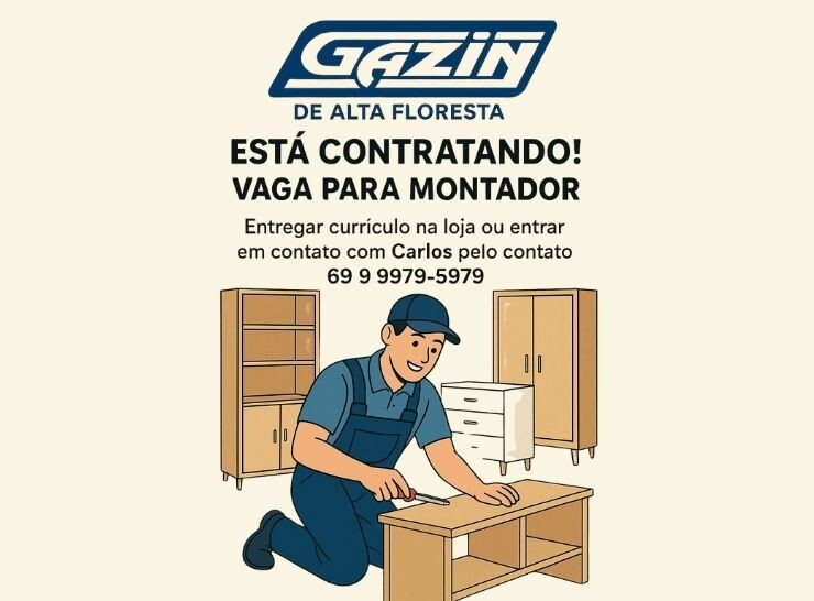 “VAGA DE EMPREGO” Gazin abre vaga para montador