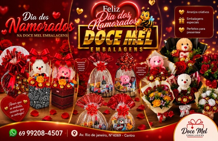 Doce Mel Embalagens apresenta opções especiais para celebrar o Dia dos Namorados com muito carinho e criatividade