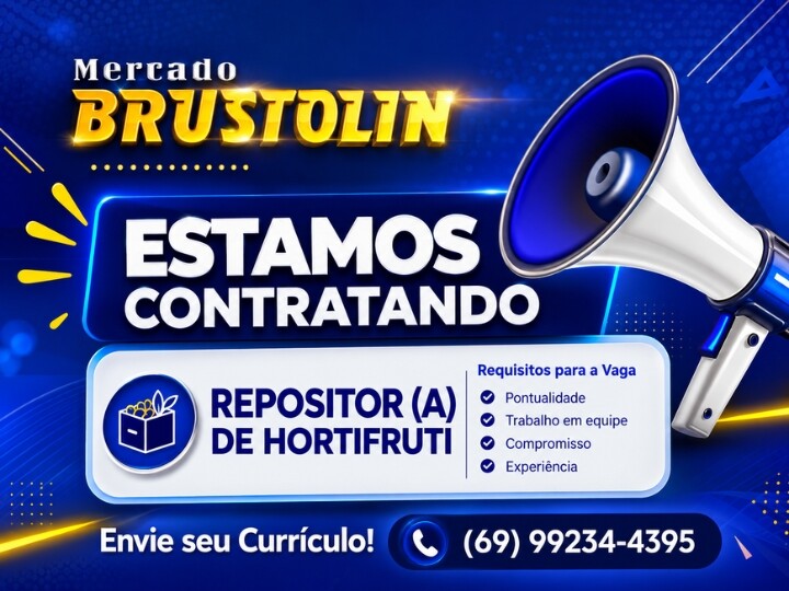 Mercado Brustolin Está Contratando Repositor(a) de Hortifruti!