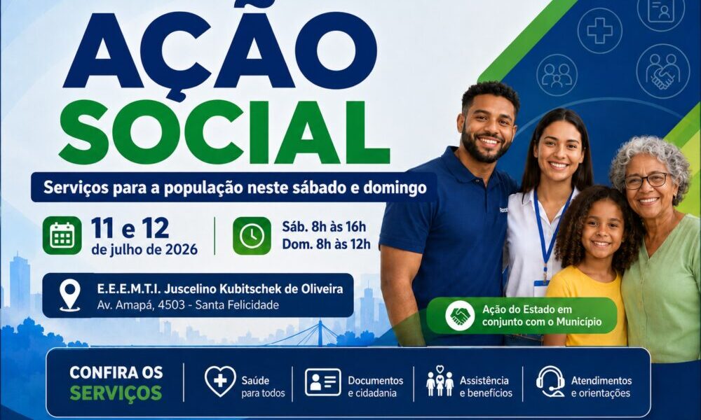 Atenção: Neste sábado e domingo haverá uma Ação Social em Alta Floresta oferecendo diversos serviços