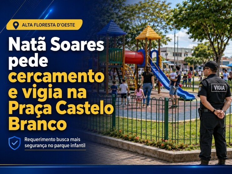 Vereador Natã Soares Requer Cercamento do Parque Infantil da Praça Castelo Branco e Vigilância Integral